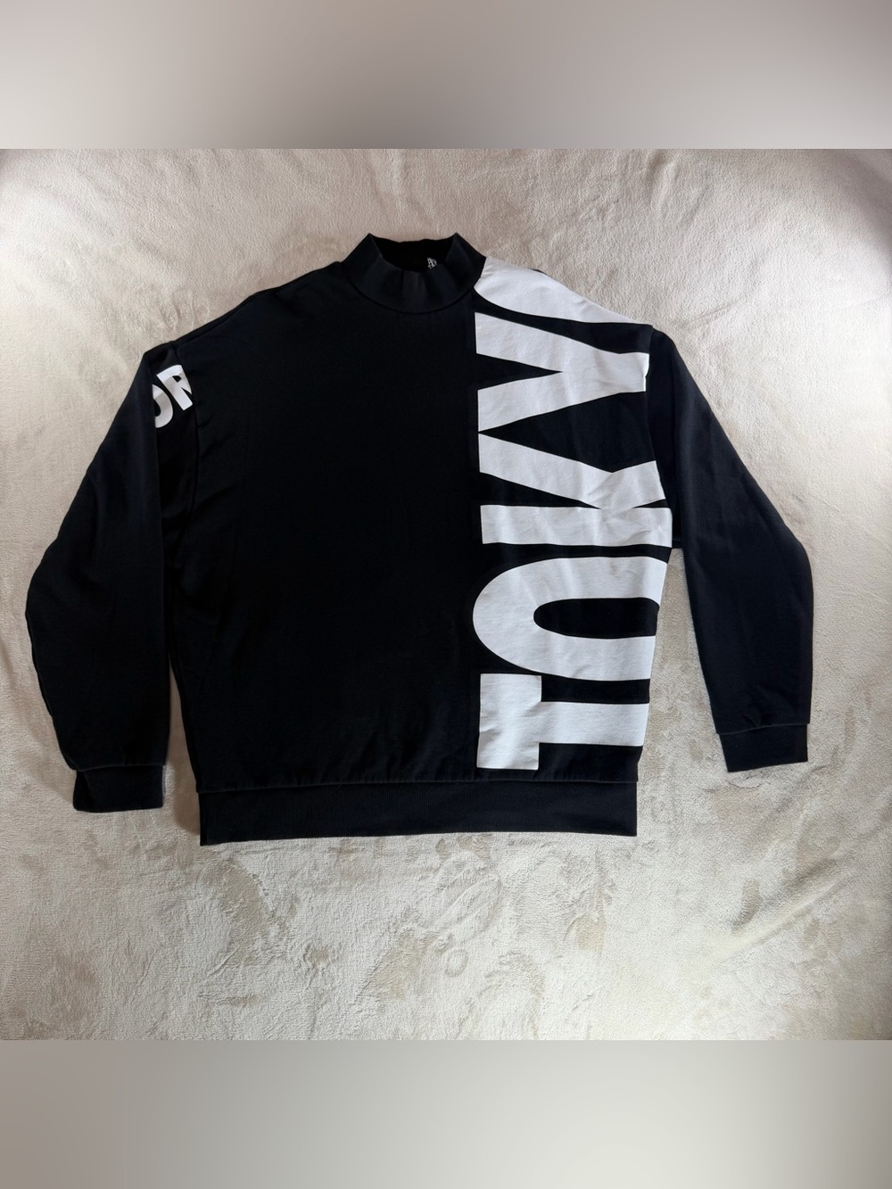ASOS Black Men’s Sweatshirt with Bold White Graphic